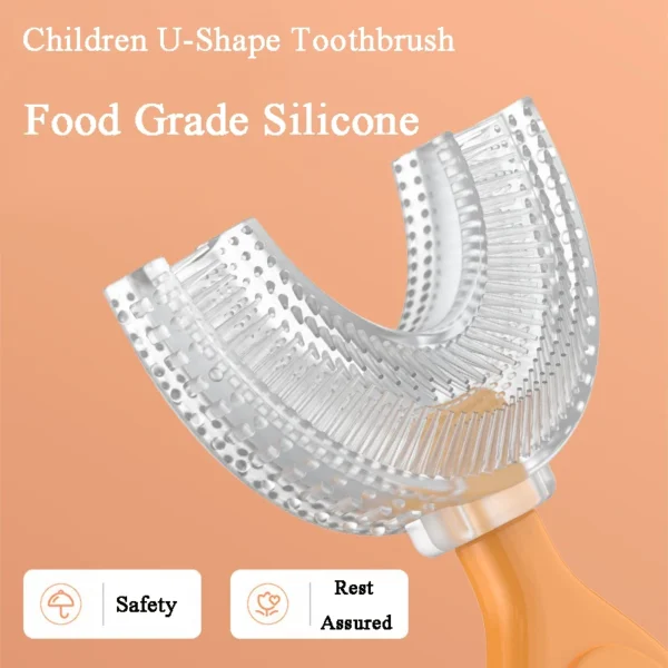 Children U-Shape Toothbrush 2-12years Kids Teeth Oral Care Cleaning Brush Soft Silicone Teeth Whitening Cleaning Tool Brush - Image 5