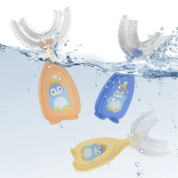 Children U-Shape Toothbrush 2-12years Kids Teeth Oral Care Cleaning Brush Soft Silicone Teeth Whitening Cleaning Tool Brush - Image 3