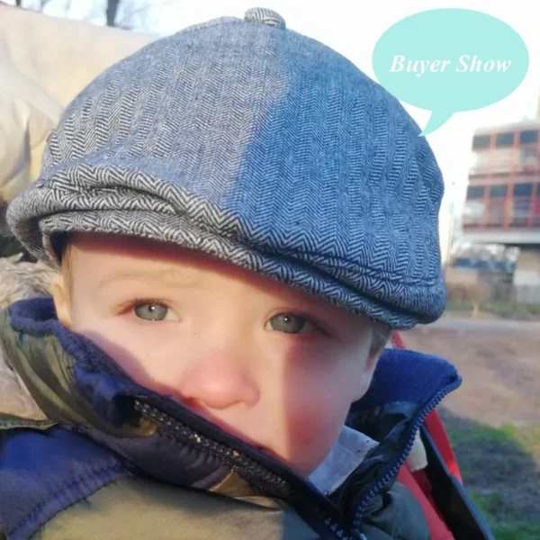 Fashion Baby Hat Handsome Cotton Linen Baby Boy Cap Beret Elastic Kids Hat Baby Accessories for 1-2 Years 3 Colors - Image 2