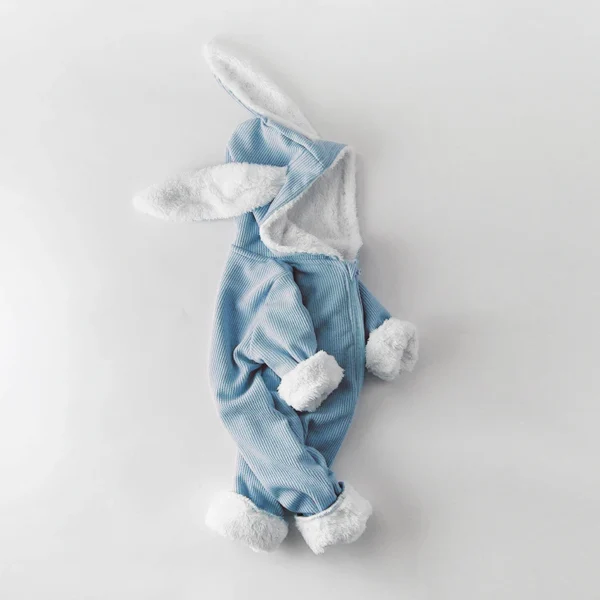 Winter Baby Rompers Newborn Boys Girls Clothes Rabbit Ear Hooded Jumpsuit infant Costume Fleece Thick Baby boys Romper pajamas - Image 5