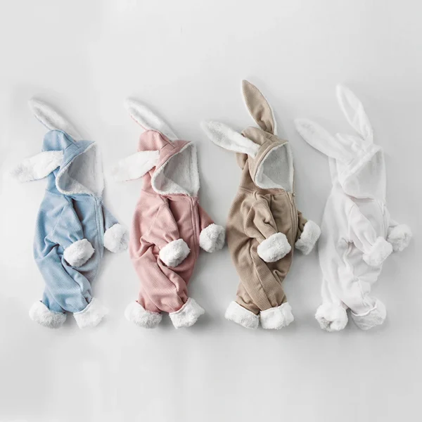 Winter Baby Rompers Newborn Boys Girls Clothes Rabbit Ear Hooded Jumpsuit infant Costume Fleece Thick Baby boys Romper pajamas - Image 6