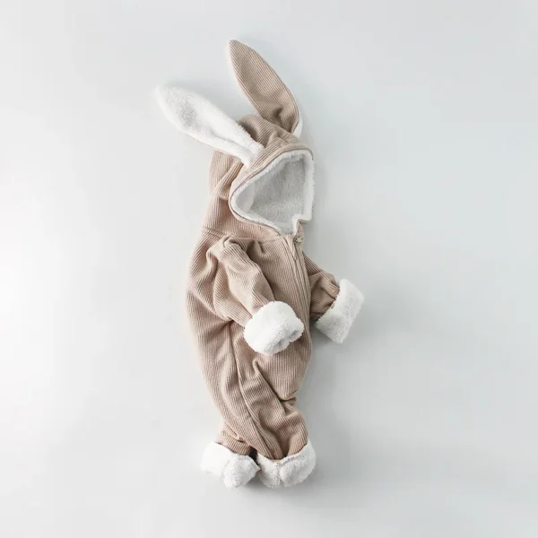 Winter Baby Rompers Newborn Boys Girls Clothes Rabbit Ear Hooded Jumpsuit infant Costume Fleece Thick Baby boys Romper pajamas - Image 4