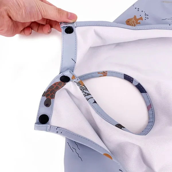 Baby Kids Toddler Long Sleeve Scarf Waterproof Art Smock Feeding Bib Apron Pocket Infant Boys Girls Burp Cloth Bibs Drooling - Image 4