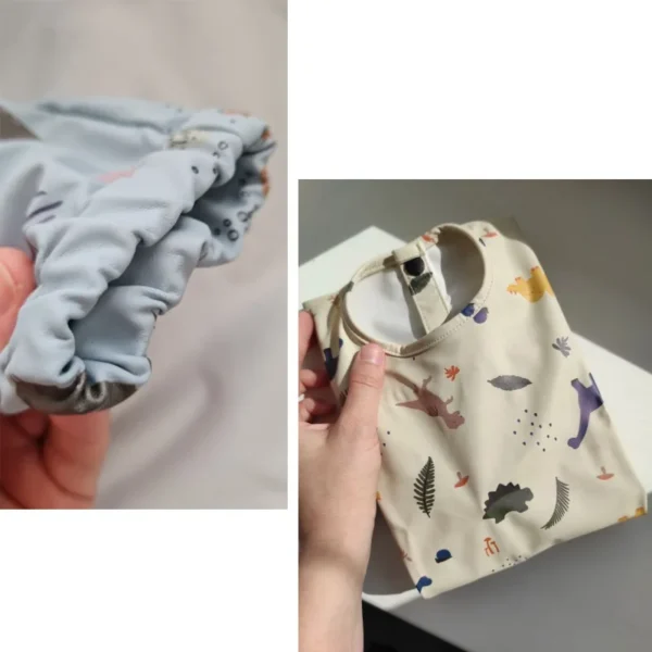 Baby Kids Toddler Long Sleeve Scarf Waterproof Art Smock Feeding Bib Apron Pocket Infant Boys Girls Burp Cloth Bibs Drooling - Image 2